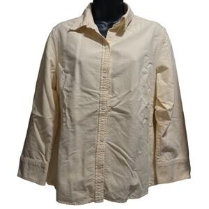 Sonoma Life & Style Pale Yellow Size Medium Long Sleeve Button Up - 100% Cotton